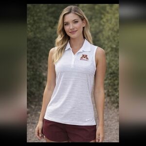 Nike Minnesota Gophers Baseball Sleeveless Polo Striped NWT Women’s Small